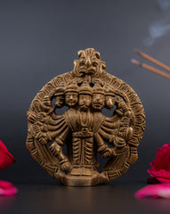 Décoration murale en laiton représentant Hanuman Ji - Hauteur : 10 cm