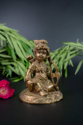 Bal Ram Lalla Brass Idol – Divine Child Krishna with Bow – Handcrafted Murti for Home Temple, Pooja & Festive Décor