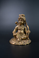 Bal Ram Lalla Brass Idol – Divine Child Krishna with Bow – Handcrafted Murti for Home Temple, Pooja & Festive Décor