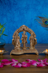 Ram Darbar Brass Idol – Lord Ram, Sita, Lakshman & Hanuman Murti – Handcrafted Pooja & Home Temple Décor