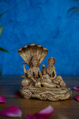 Statue de Lakshmi Narayan en laiton sur Shesh Nag – Idole hindoue décorative pour la décoration intérieure et les cadeaux spirituels