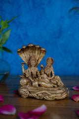 Statue de Lakshmi Narayan en laiton sur Shesh Nag – Idole hindoue décorative pour la décoration intérieure et les cadeaux spirituels