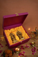 Brass Lakshmi Ganesh Ji God Idols - 5.5" Height