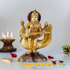 Saraswati Idol with Hamsa Vaahan