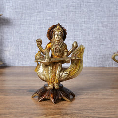 Saraswati Idol with Hamsa Vaahan