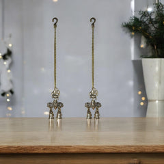 Brass Wall Hanging Peacock Diya with Bells
