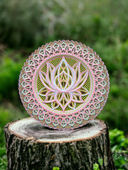 Lotus Flower Colored, Artisan Mandala Wall hanging, Gift, Spiritual awakening