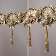 Golden Grace Toran – Traditional Door Hanging with Shimmering Beads & Embellishments