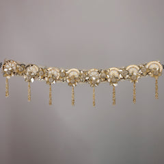 Golden Grace Toran – Traditional Door Hanging with Shimmering Beads & Embellishments