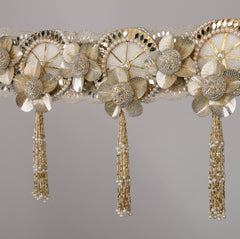 Golden Grace Toran – Traditional Door Hanging with Shimmering Beads & Embellishments