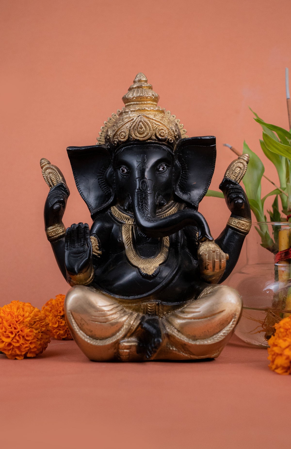 Brass Handcrafted Ganesh Ji - 7.5" Height