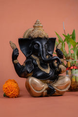 Brass Handcrafted Ganesh Ji - 7.5" Height