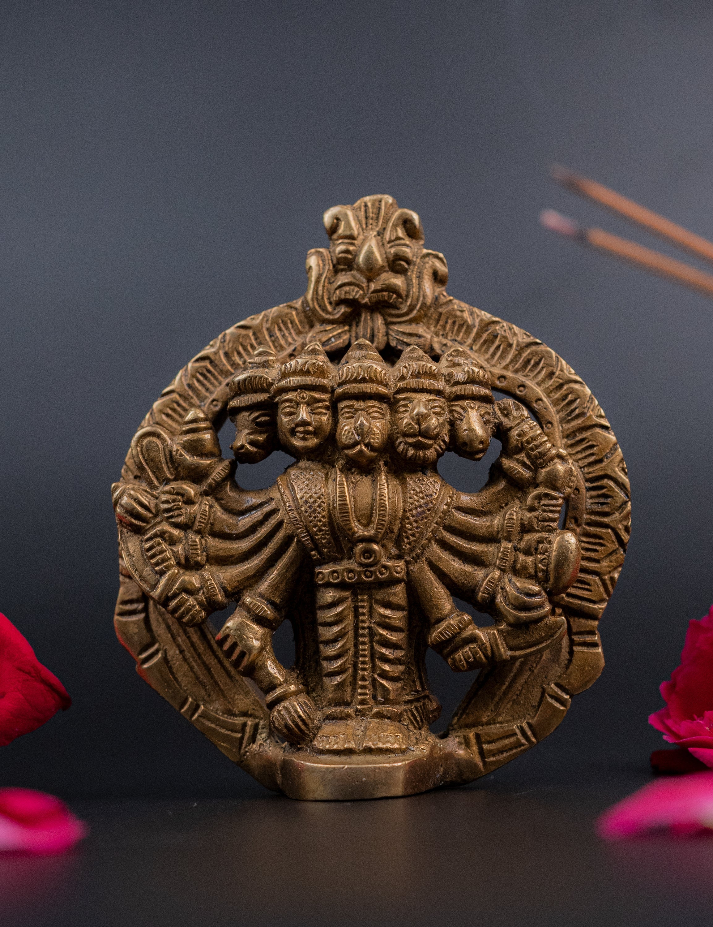 Brass Hanuman Ji Wall Hanging - 4" Height