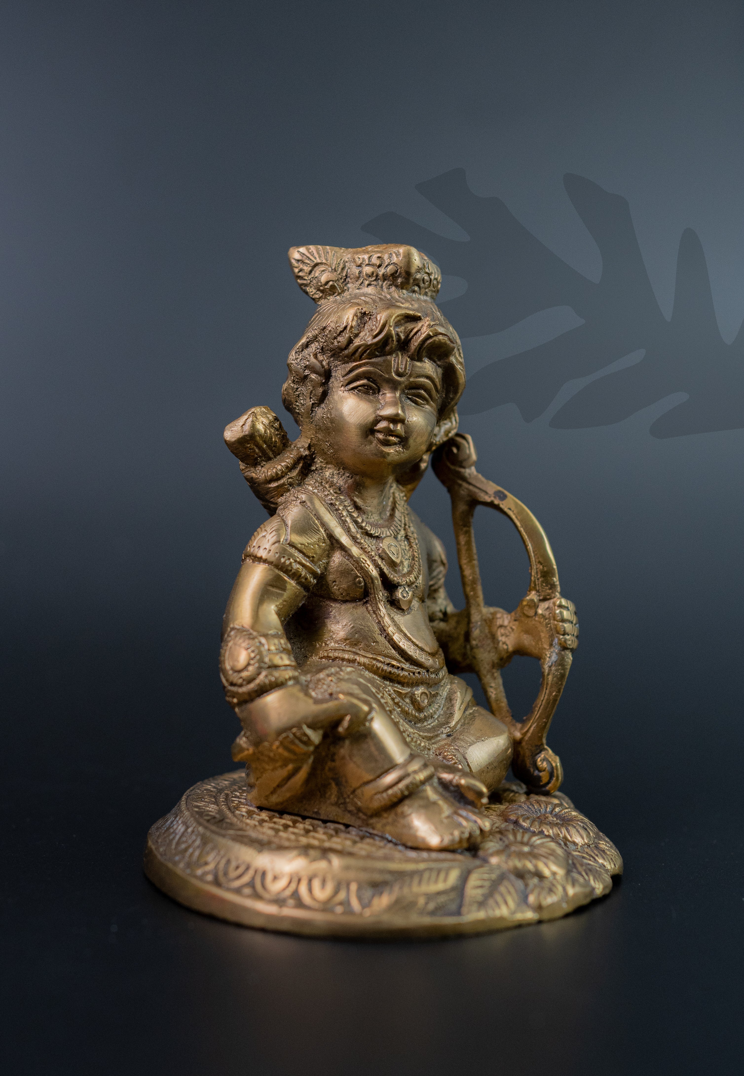 Bal Ram Lalla Brass Idol – Divine Child Krishna with Bow – Handcrafted Murti for Home Temple, Pooja & Festive Décor