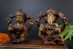 Brass Antique Lakshmi Ganesh with chowki