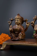 Brass Antique Lakshmi Ganesh with chowki