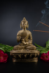Brass Calm Buddy Buddha Statue - 6.5" Height