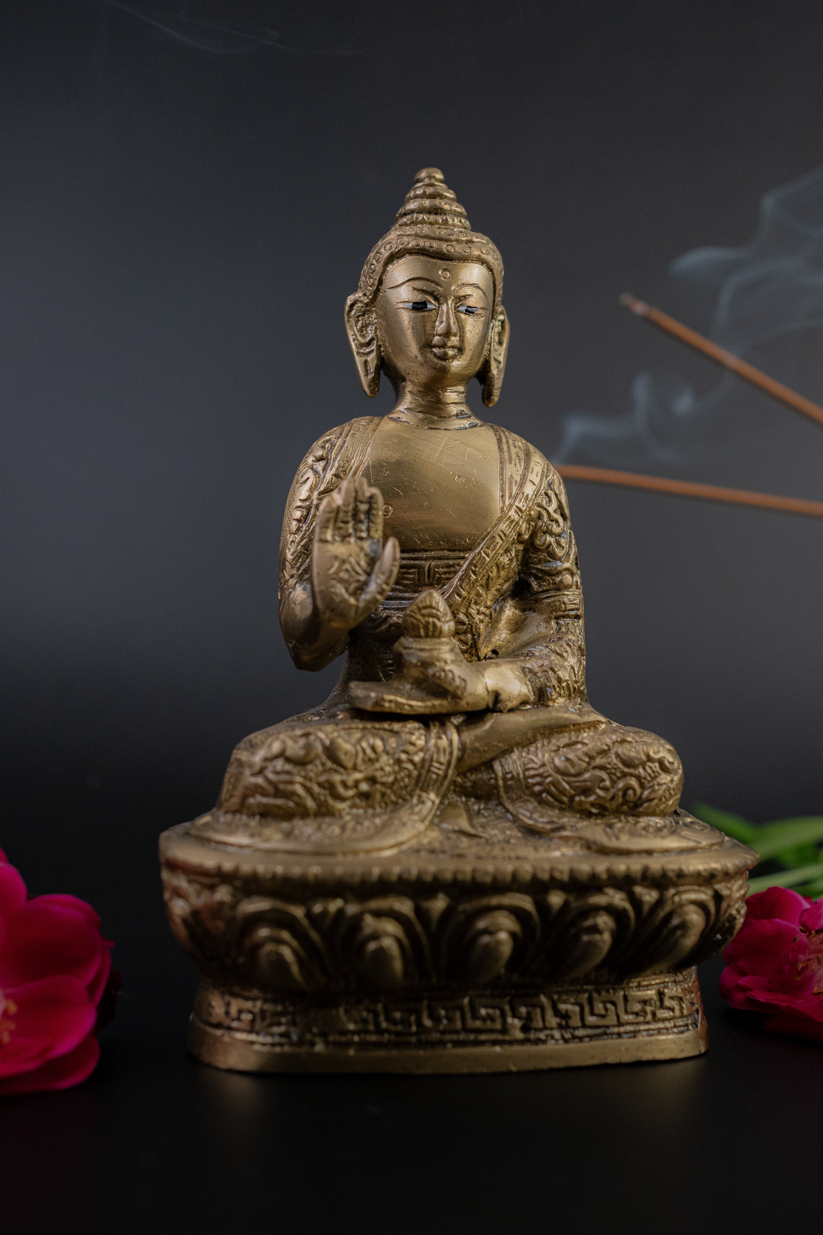 Brass Calm Buddy Buddha Statue - 6.5" Height