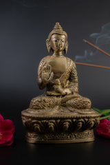 Brass Calm Buddy Buddha Statue - 6.5" Height