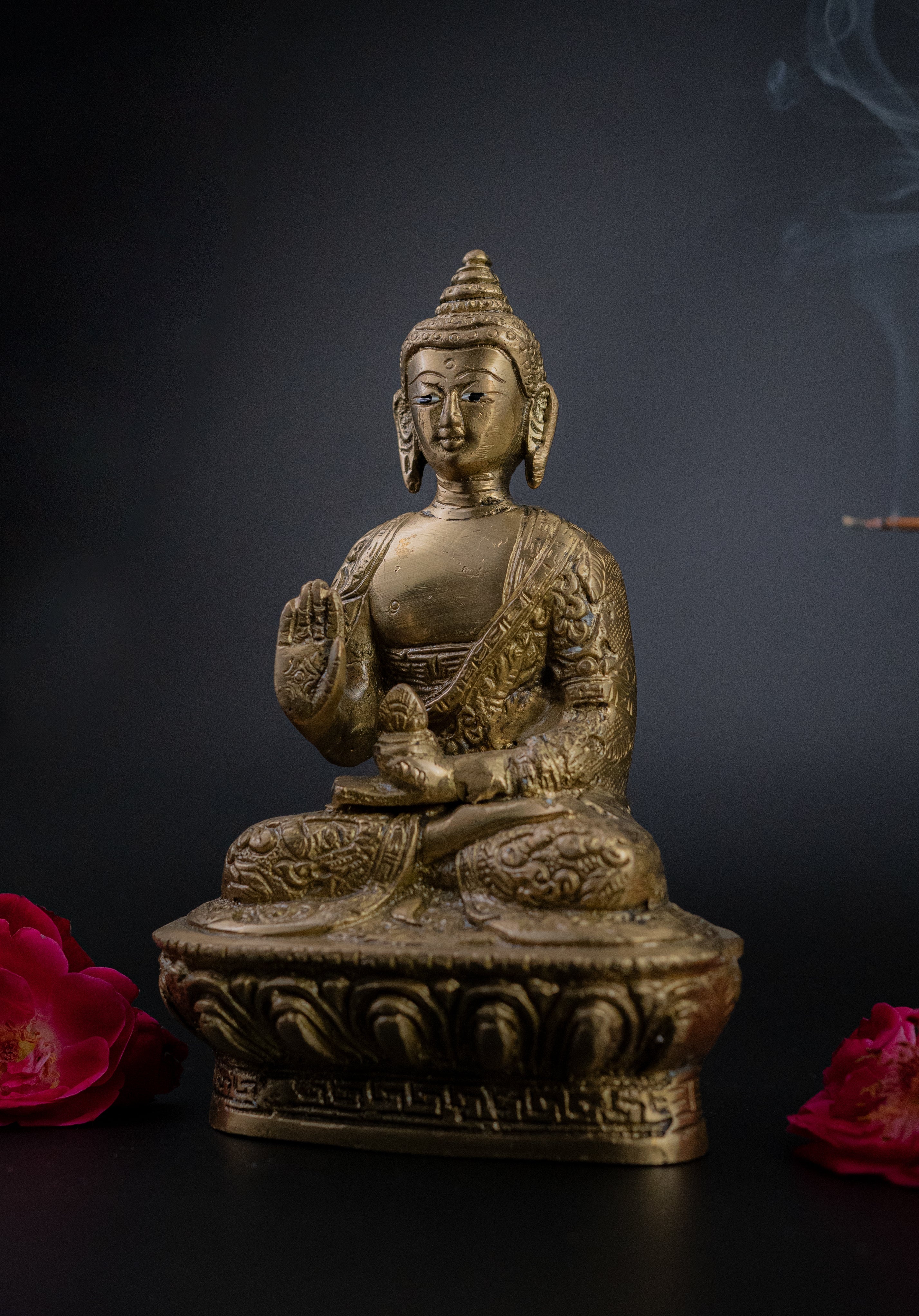 Brass Calm Buddy Buddha Statue - 6.5" Height