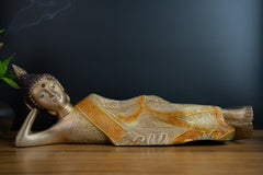 Antique Brass Reclining Buddha