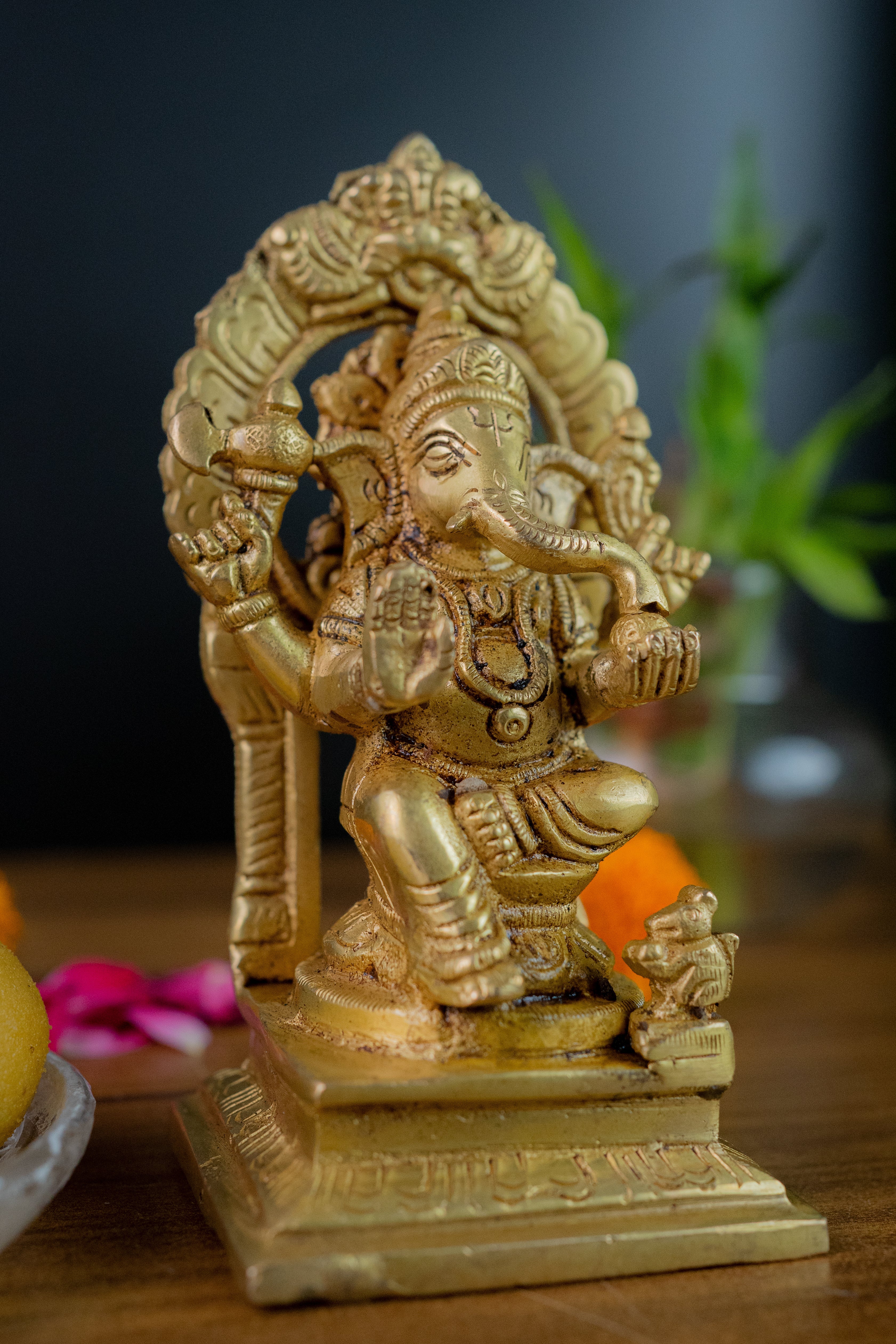 Brass Lakshmi Ganesh Ji God Idols - 5.5" Height