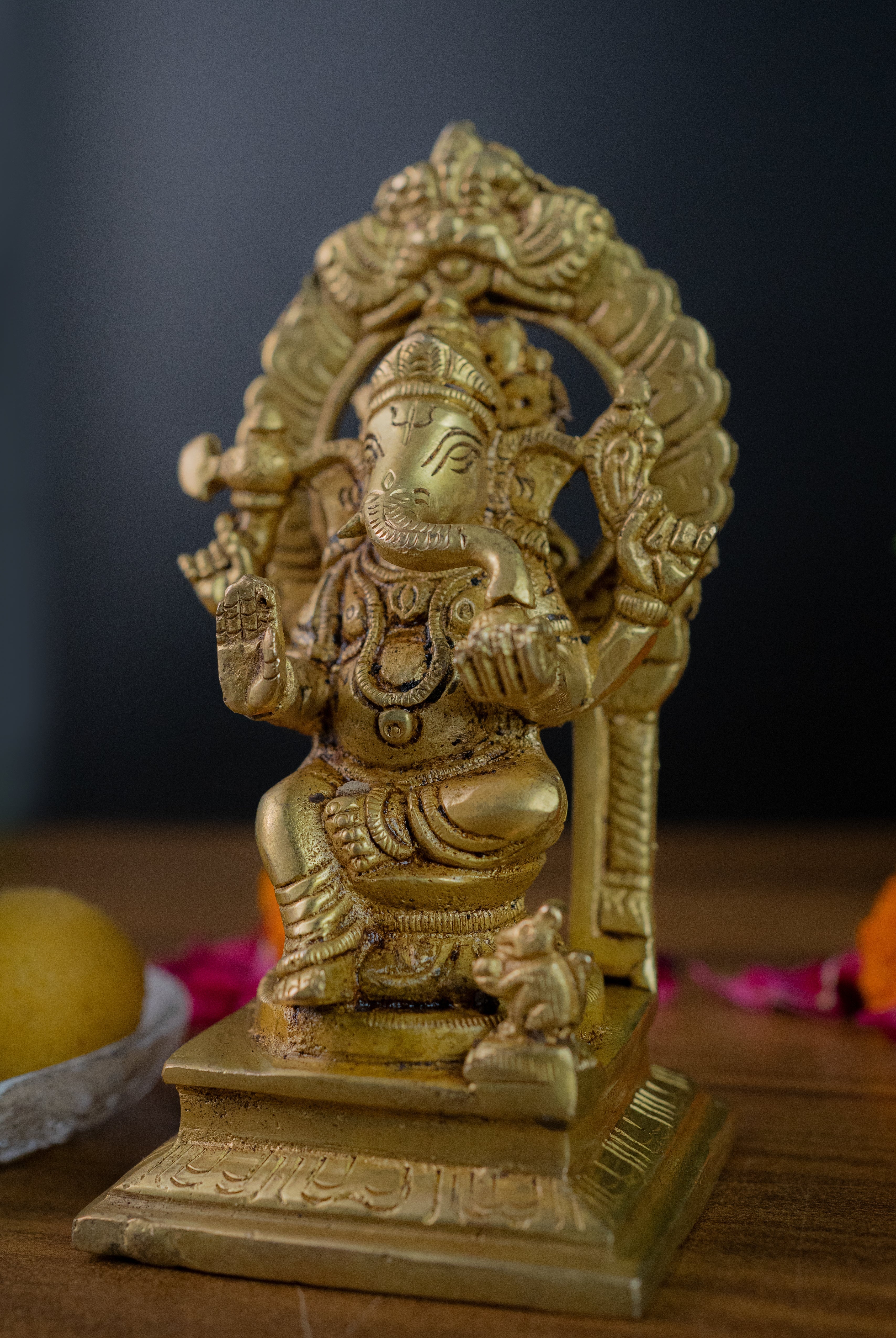Brass Lakshmi Ganesh Ji God Idols - 5.5" Height