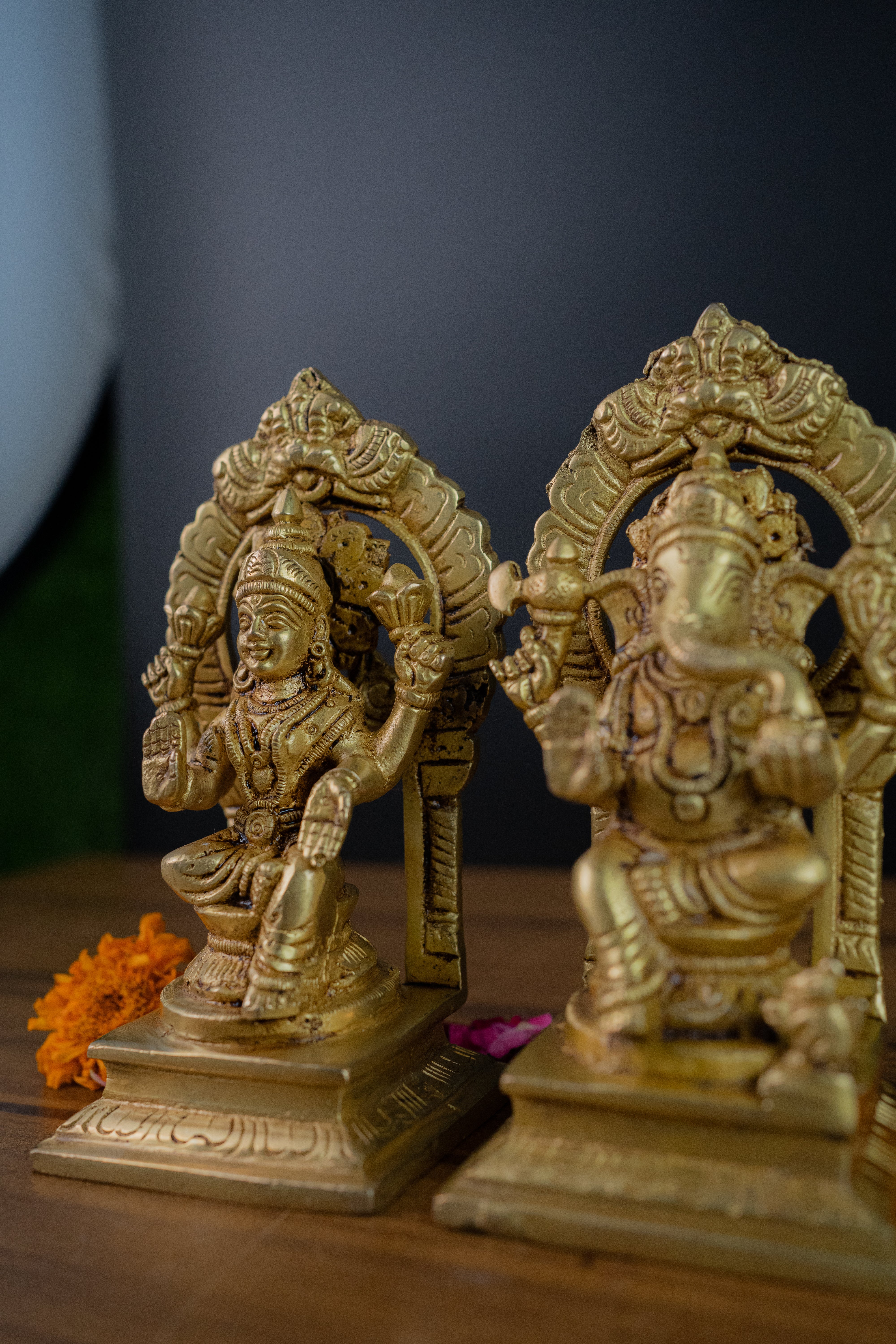 Brass Lakshmi Ganesh Ji God Idols - 5.5" Height