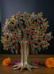 Vastu-Feng Shui Brass Tree of Life with Stone Work