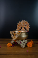 Brass Peacock Tree Urli Bowl – Decorative Pooja Urli for Flowers & Festive Décor