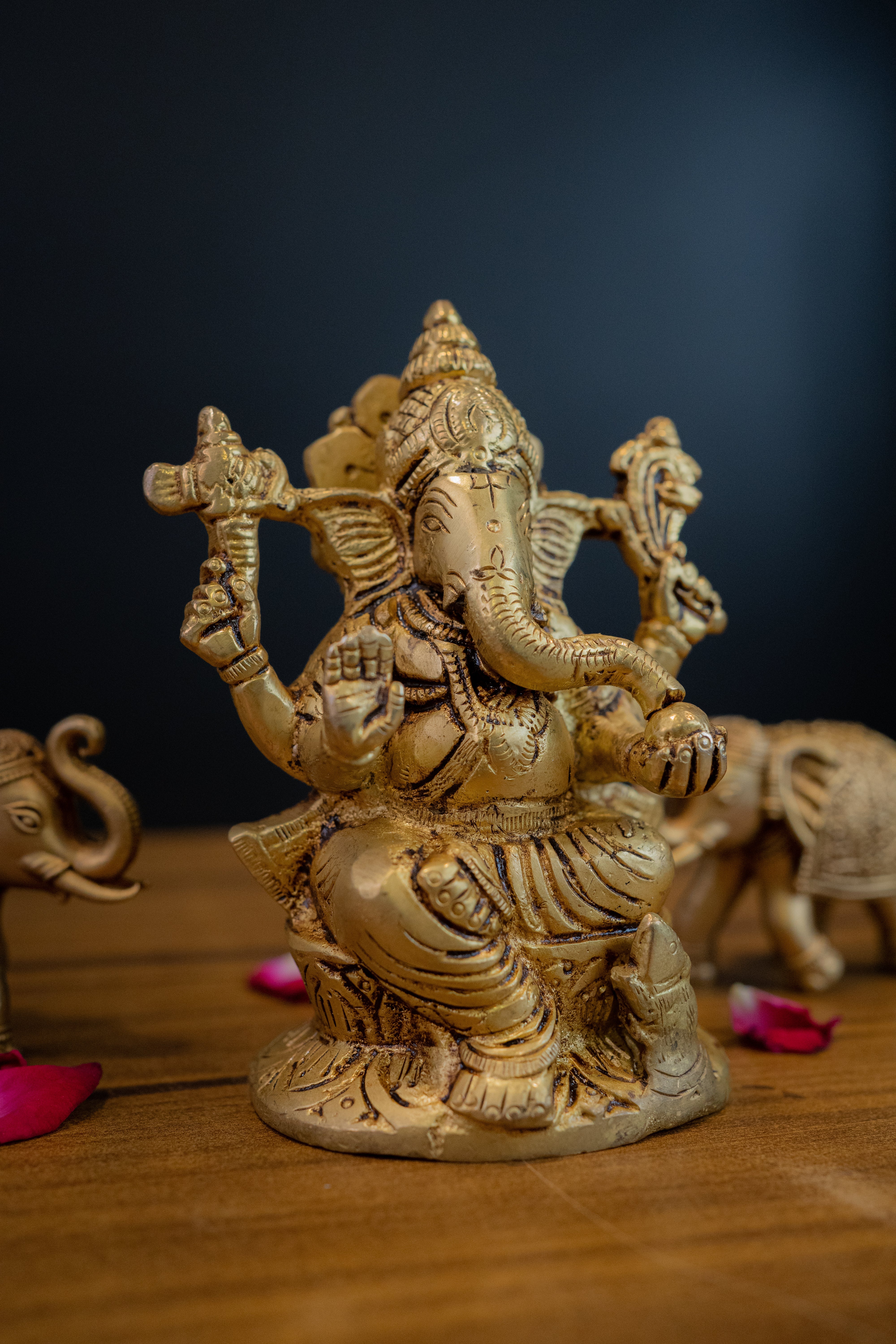 Brass Lakshmi Ganesh God Idol