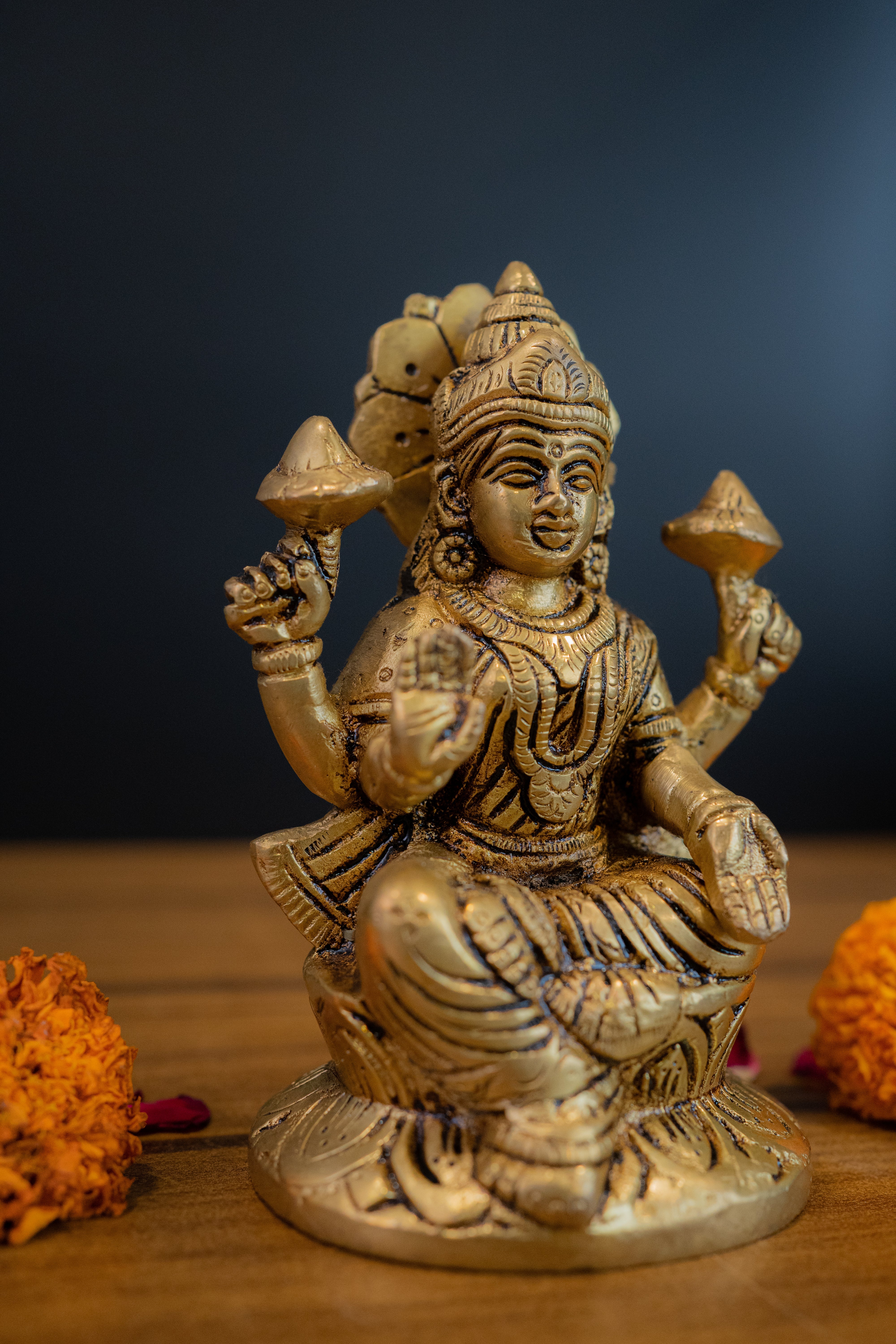 Brass Lakshmi Ganesh God Idol
