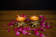 Sacred Brass Turtle Diya  – Auspicious Pooja Oil Lamps for Prosperity & Divine Light
