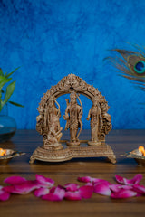 Ram Darbar Brass Idol – Lord Ram, Sita, Lakshman & Hanuman Murti – Handcrafted Pooja & Home Temple Décor