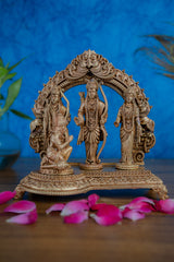 Ram Darbar Brass Idol – Lord Ram, Sita, Lakshman & Hanuman Murti – Handcrafted Pooja & Home Temple Décor