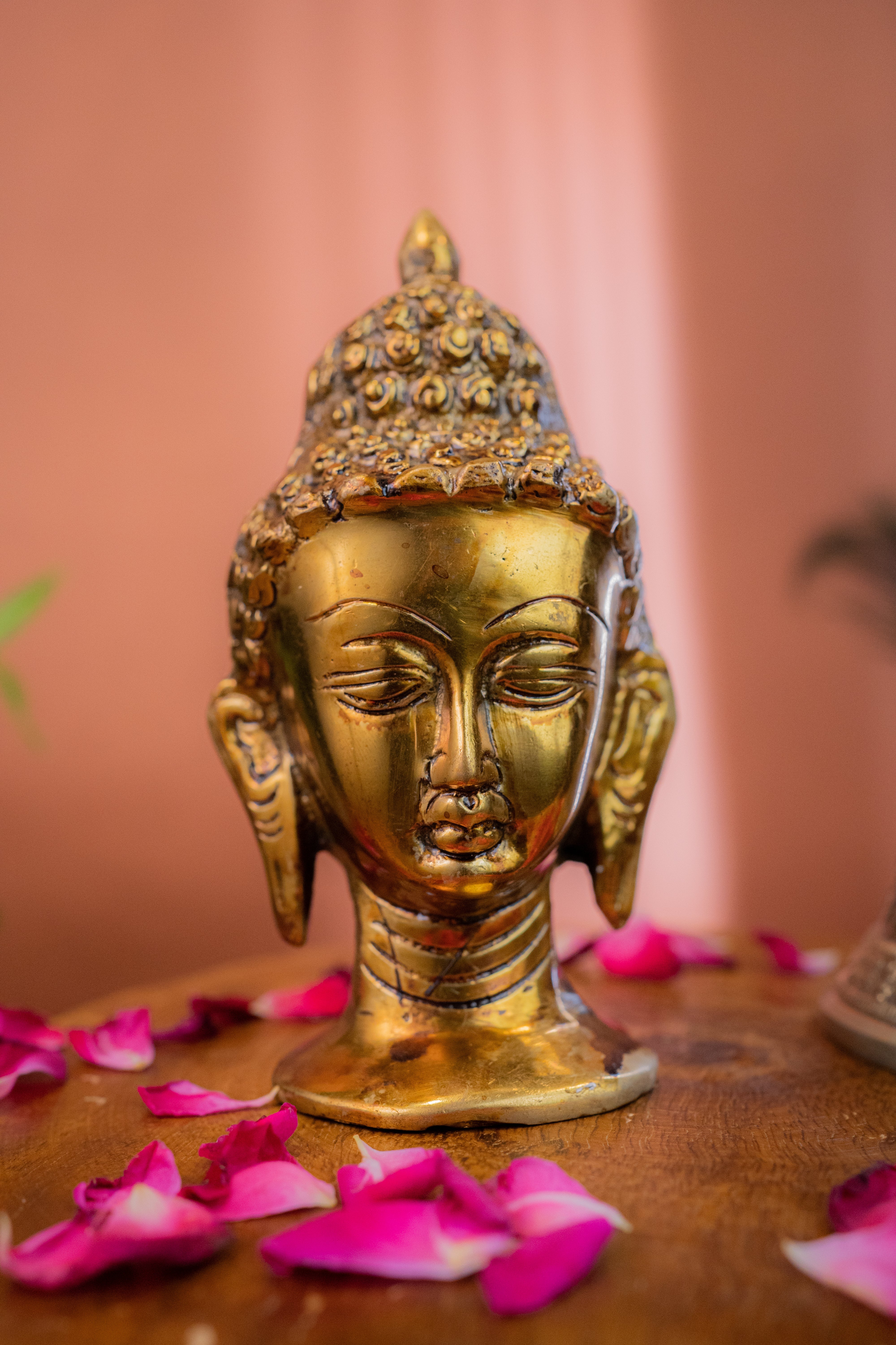 Superfine Brass Buddha Head and Meditation Bell