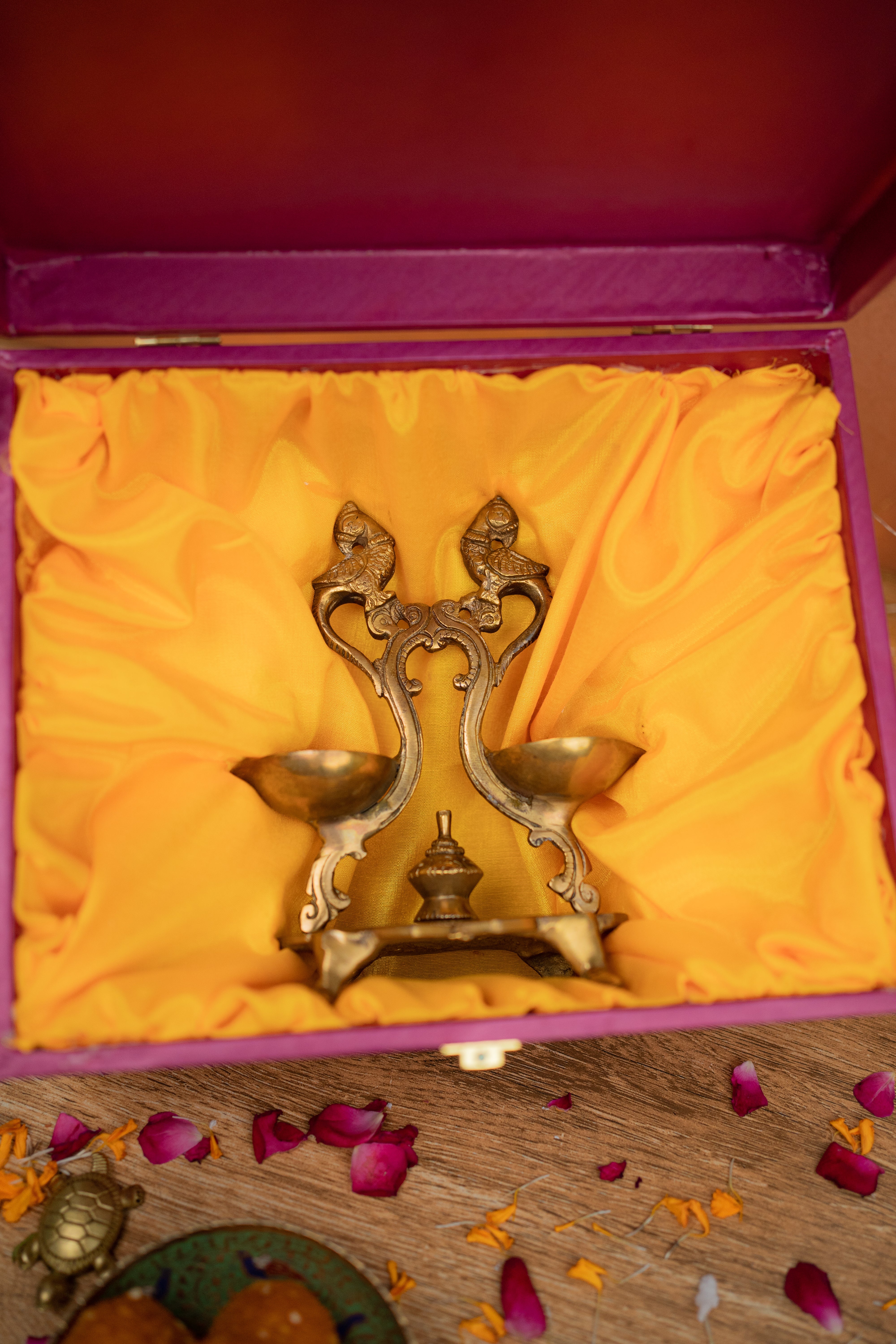 Brass Double Peacock Deepam – Traditional Dual Oil Lamp