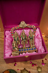 Brass Ram Darbar with Stones-8.5" Height