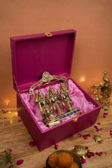 Brass Ram Darbar with Stones-8.5" Height