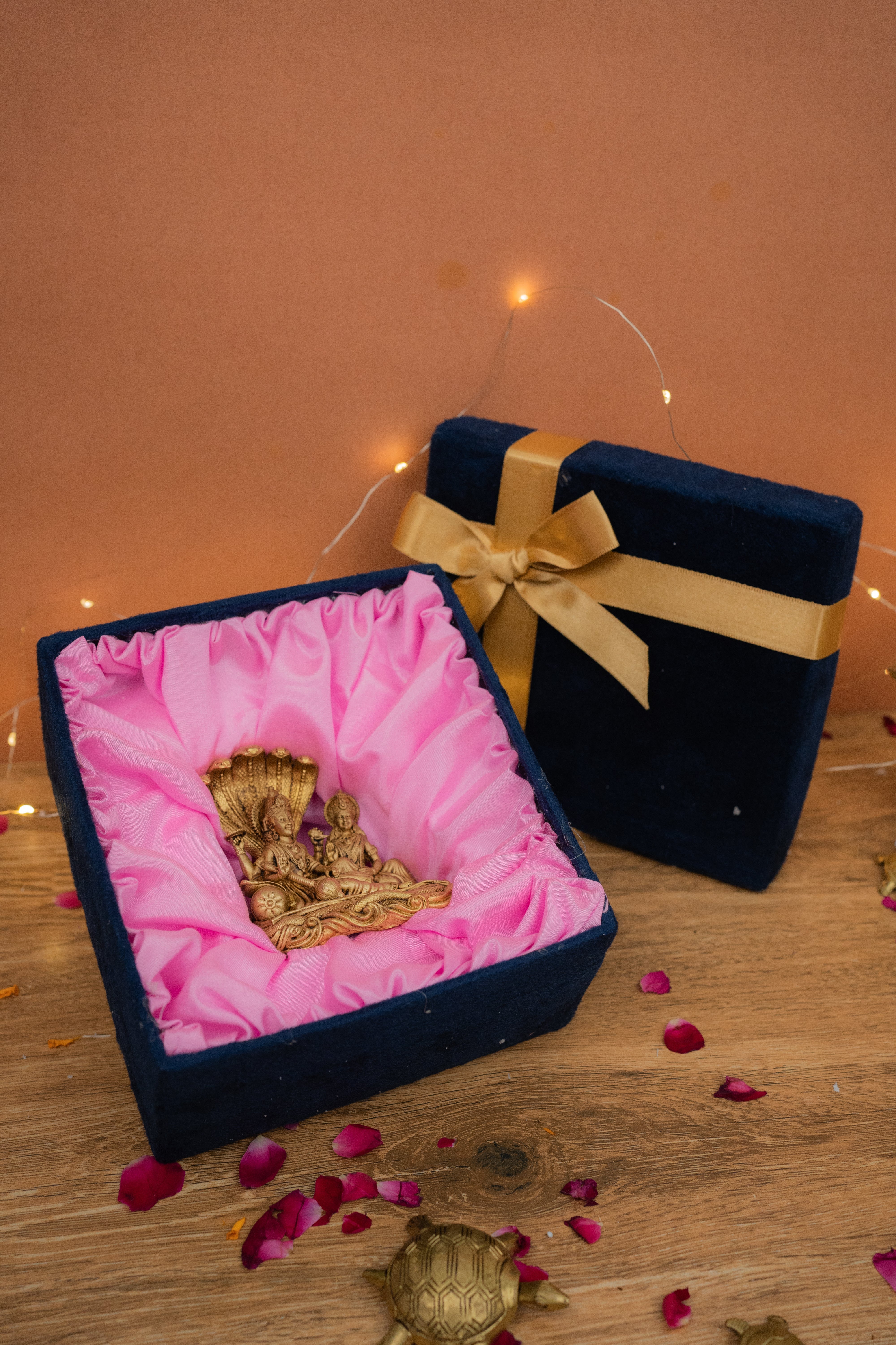 Brass Lakshmi Narayan Statue on Shesh Nag – Decorative Hindu Idol for Home Décor & Spiritual Gifting