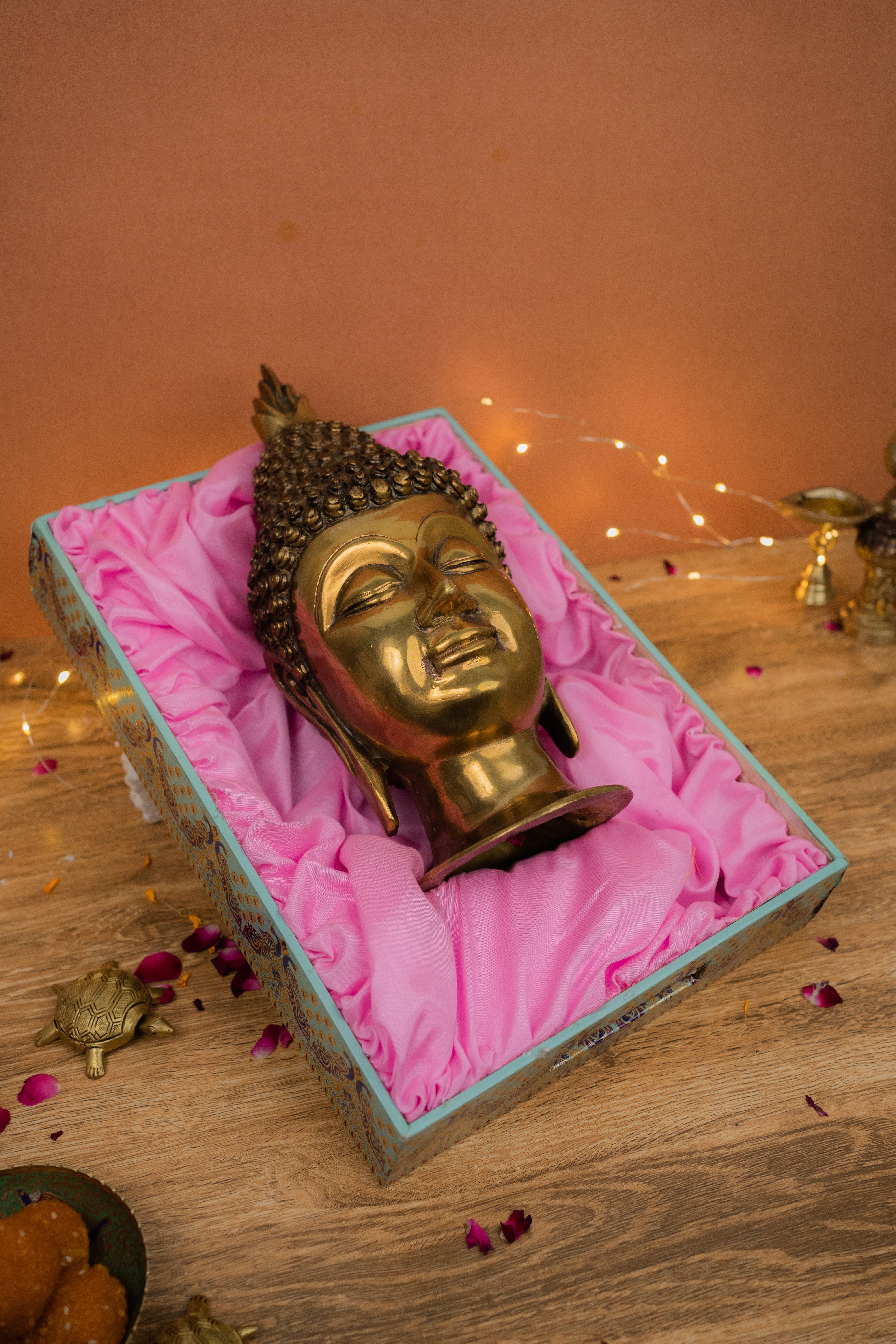 Superfine Brass Buddha Head - 12" Height