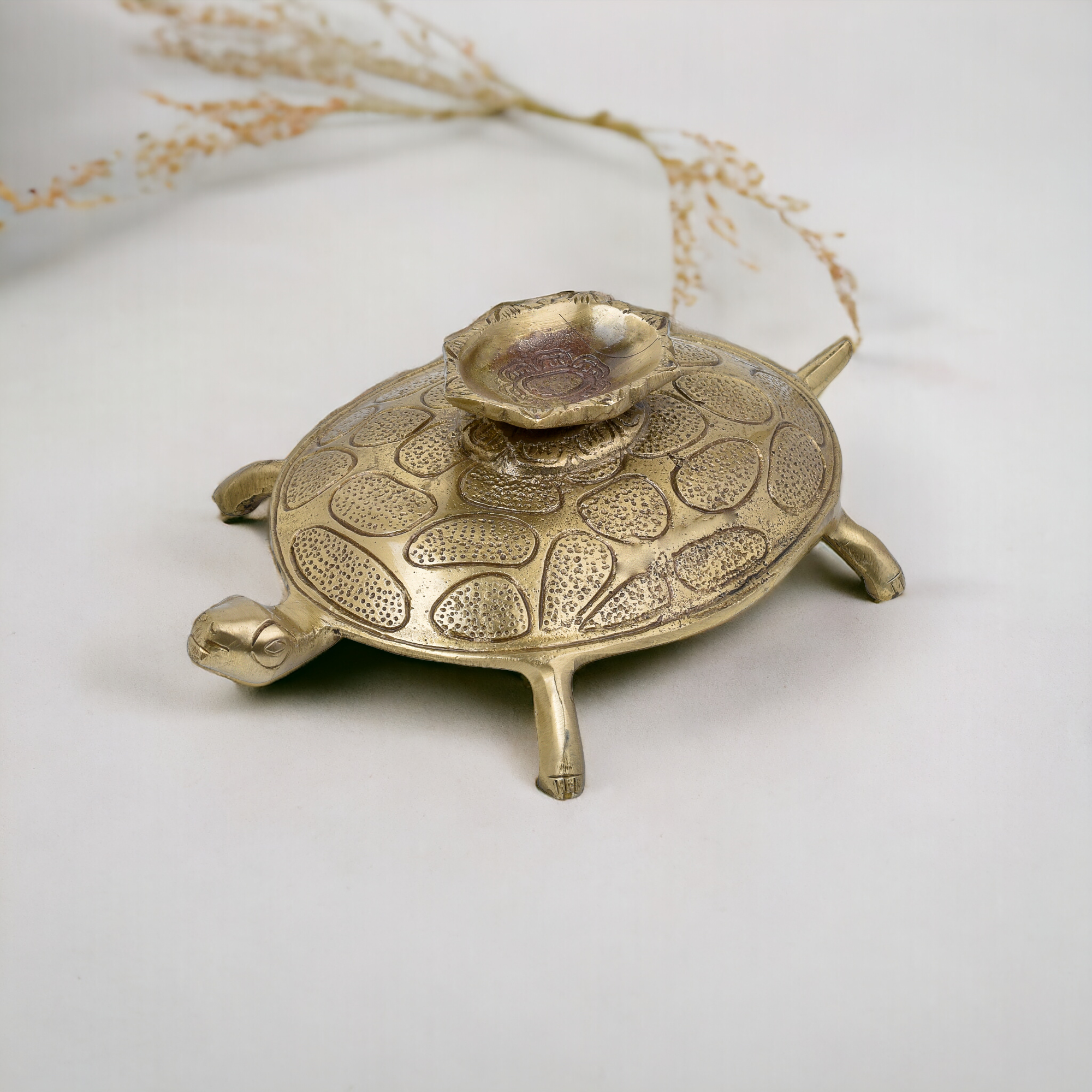 Brass Turtle with Diya