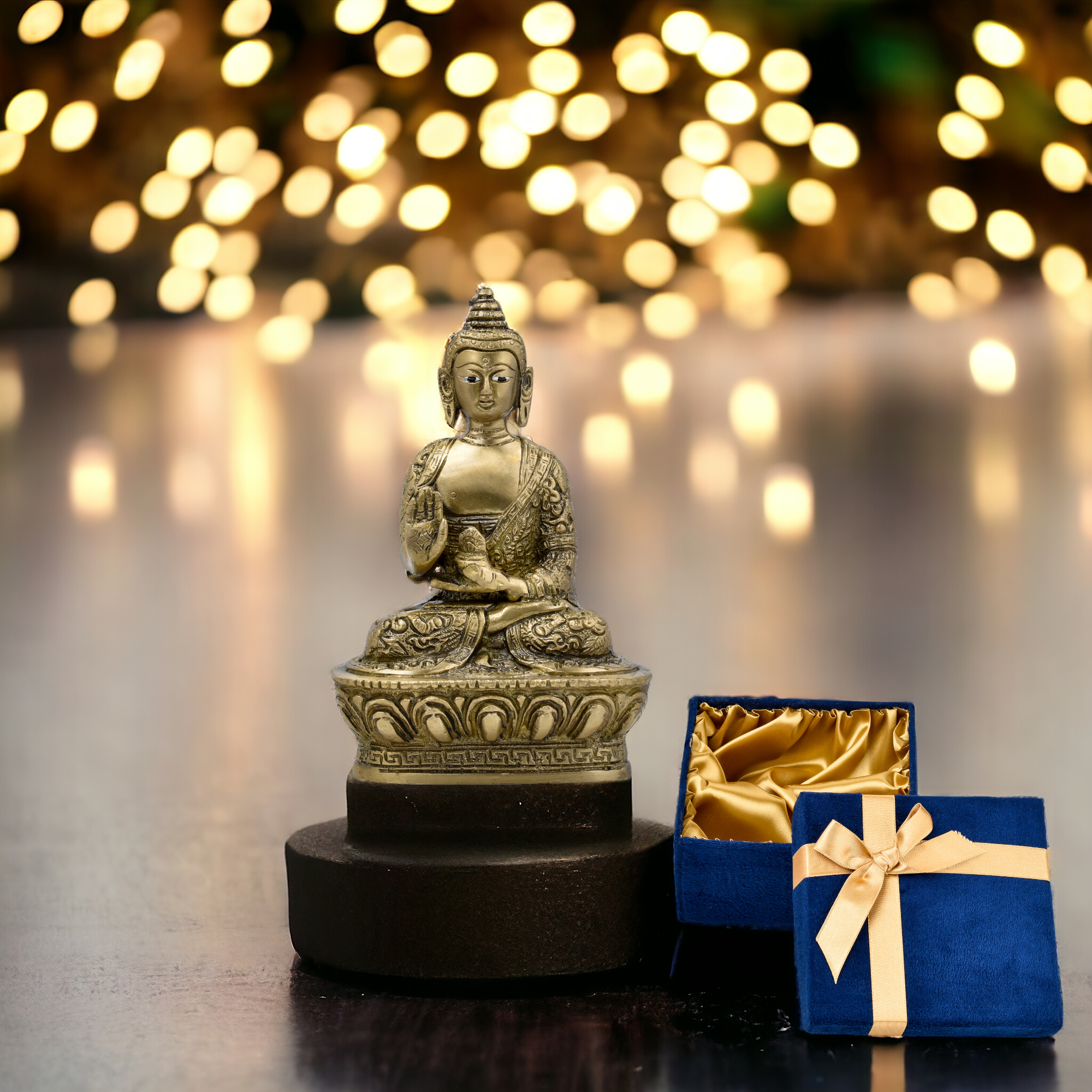 Brass Calm Buddy Buddha Statue - 6.5" Height