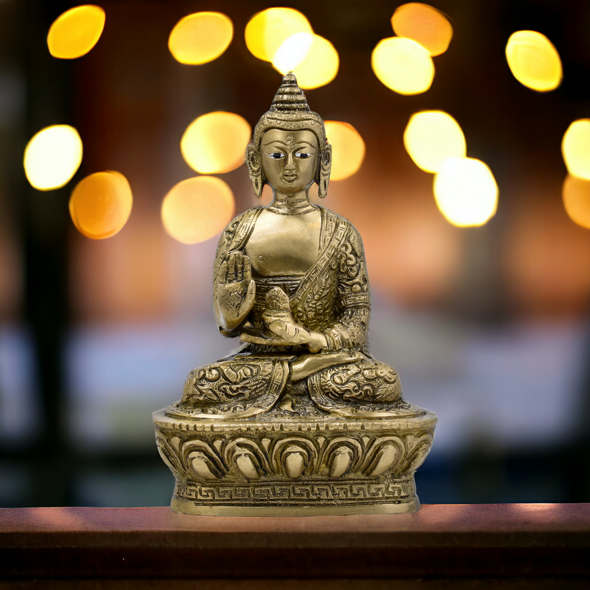Brass Calm Buddy Buddha Statue - 6.5" Height