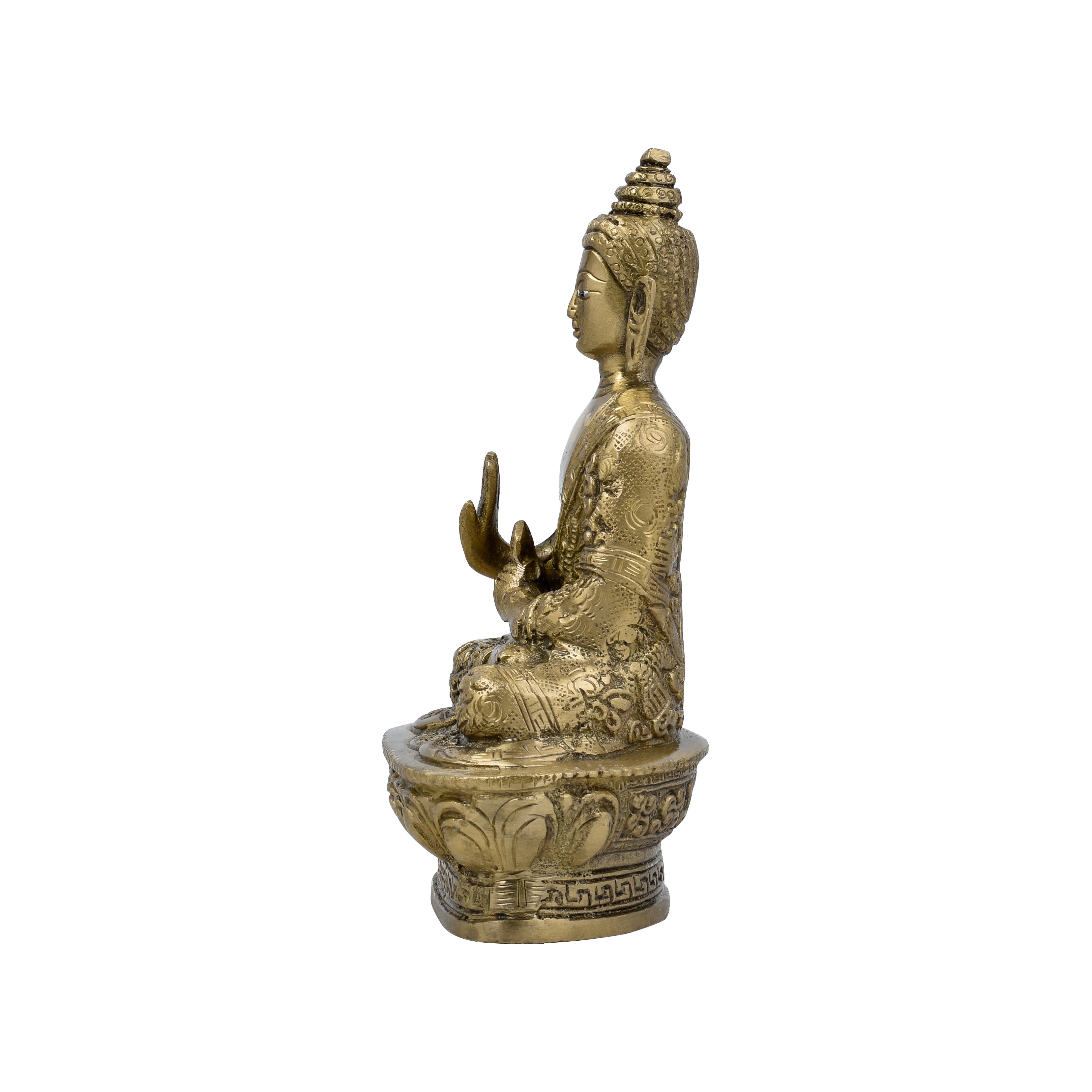 Brass Calm Buddy Buddha Statue - 6.5" Height