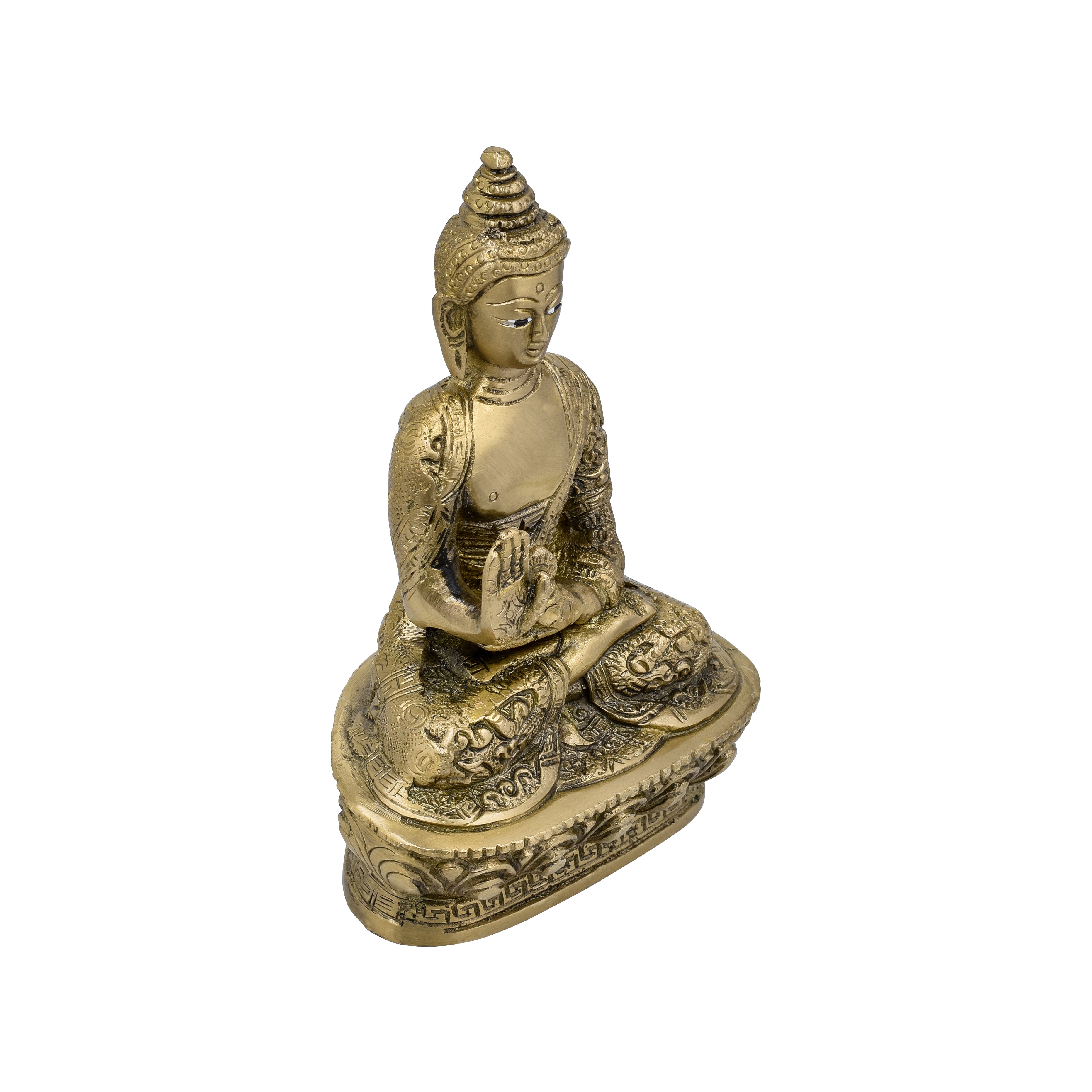 Brass Calm Buddy Buddha Statue - 6.5" Height