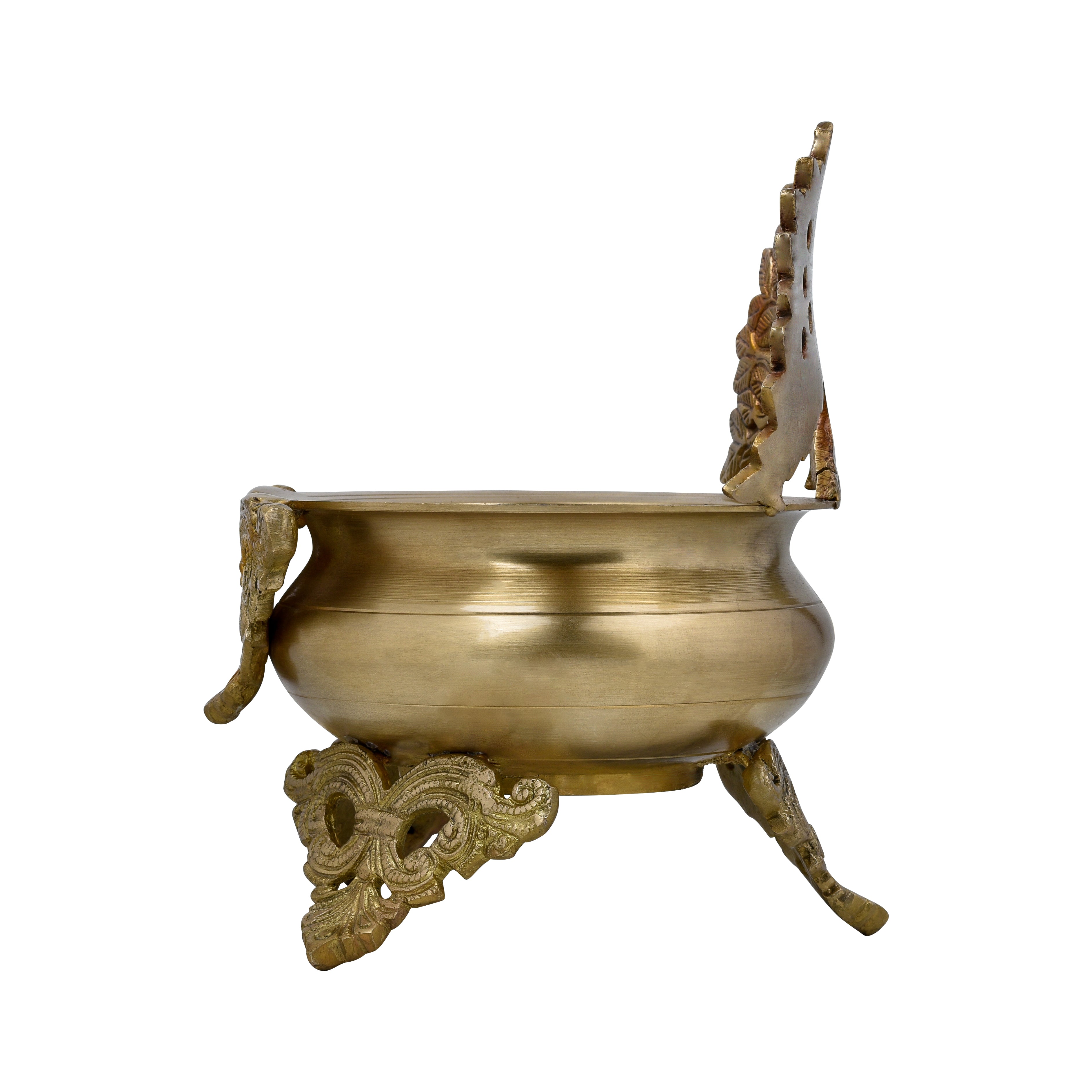 Brass Peacock Tree Urli Bowl – Decorative Pooja Urli for Flowers & Festive Décor