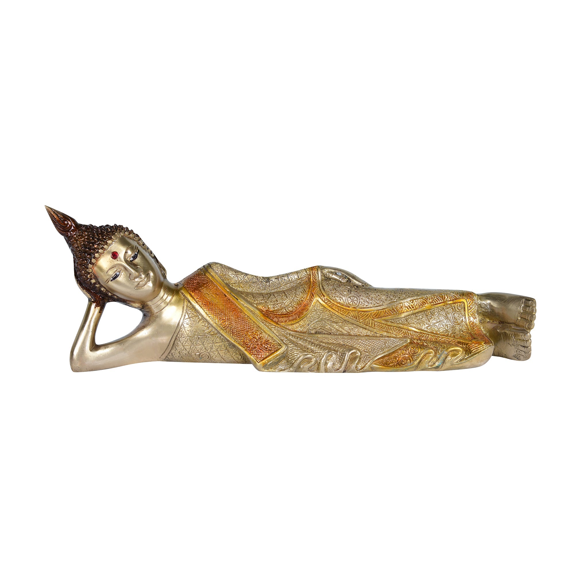 Antique Brass Reclining Buddha