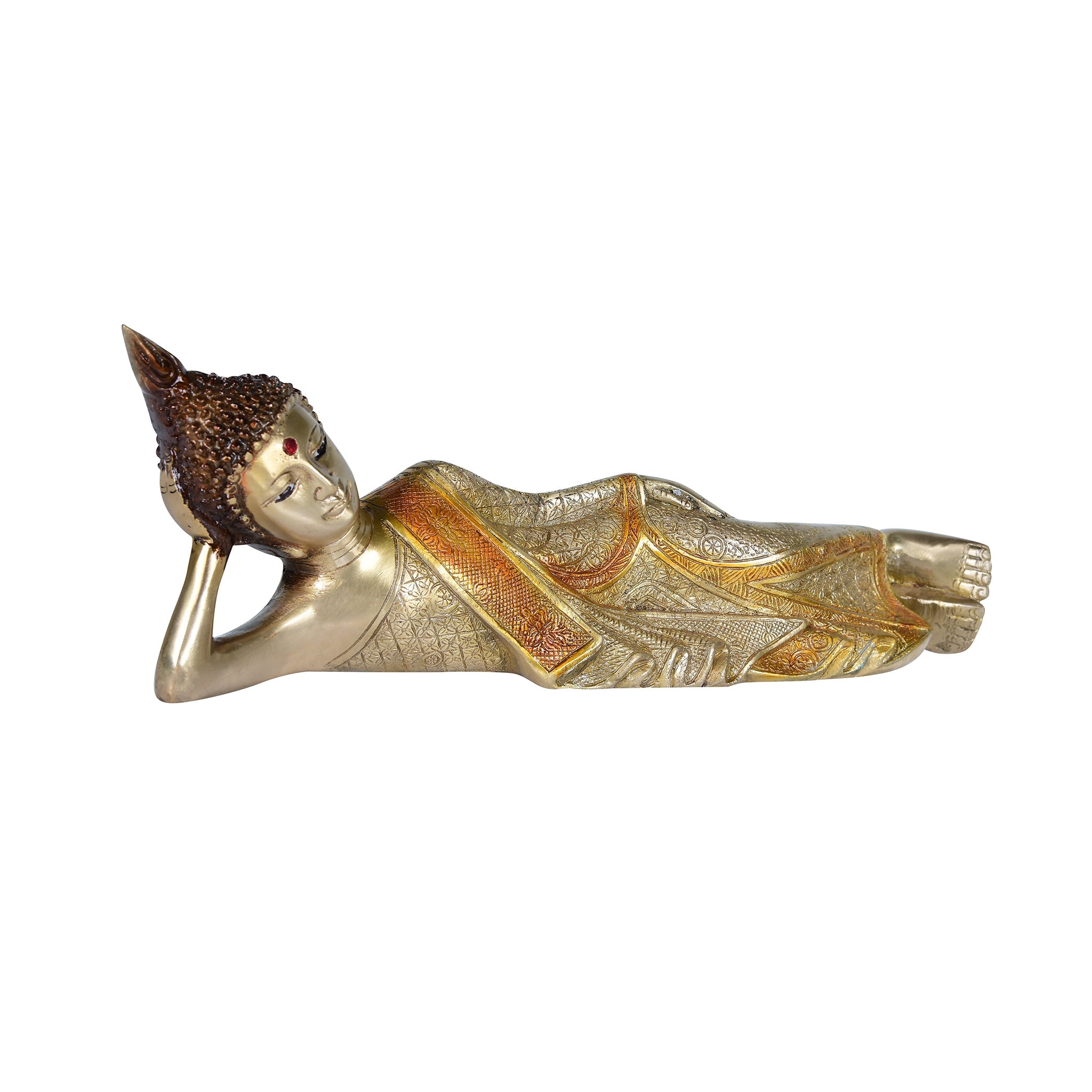 Antique Brass Reclining Buddha