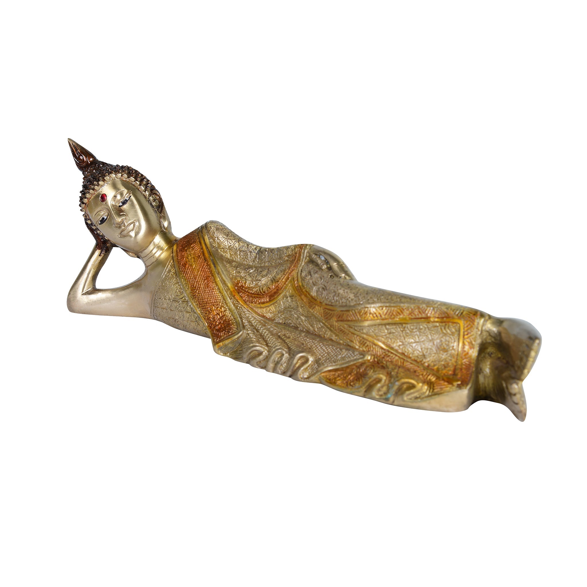 Antique Brass Reclining Buddha
